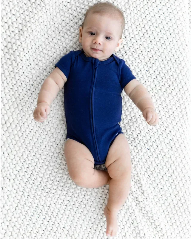 Zipper Bodysuit In Navy