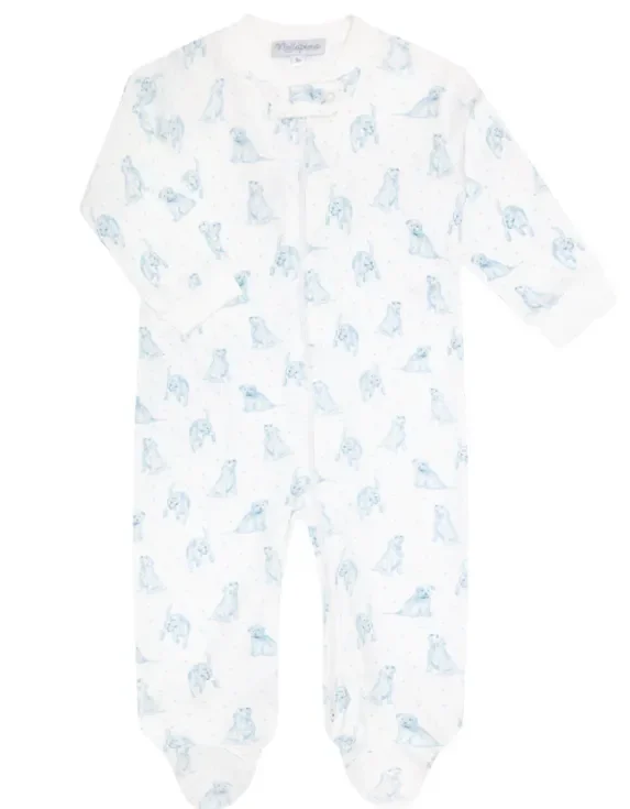 Zipper Footie | Blue Puppy Love