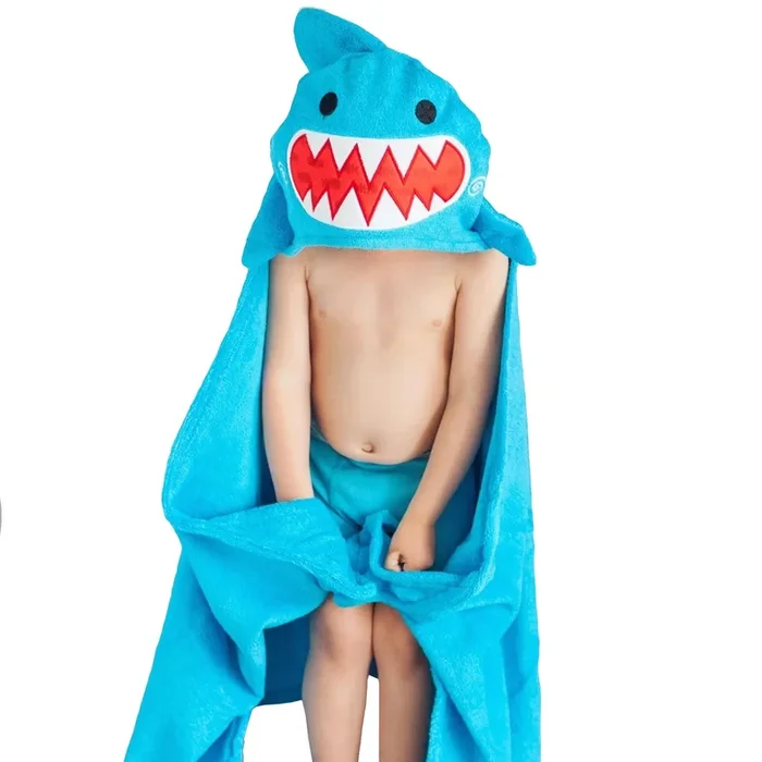 ZOOCCHINI Kids Plush Terry Hooded Bath Towel (2Y+) – Sherman Shark