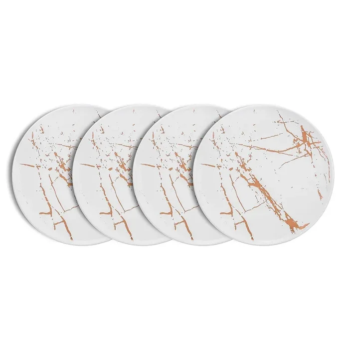 Zora Porcelain Dinner Plate Set of 4 – White