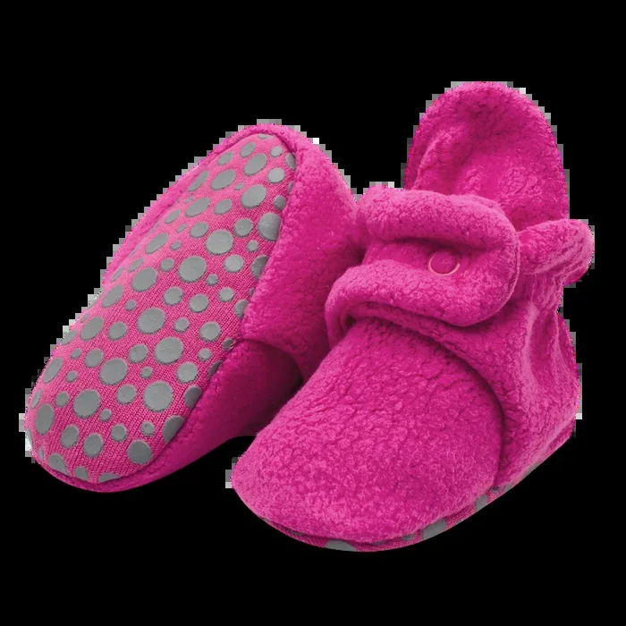 Zutano Cozi Fleece Gripper Booties | Fuschia