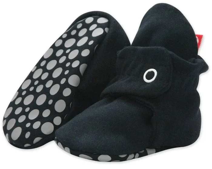 Zutano Organic Cotton Gripper Baby Bootie – Black, 3m